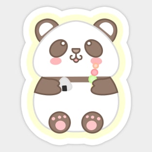 Panda eating Japanese desserts Sticker